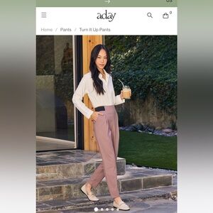 Aday turn it up pants in mauve